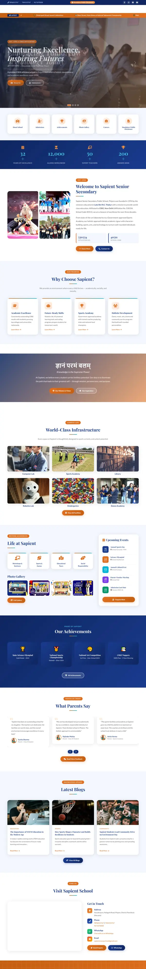 Homepage of Sapient Senior Secondary Public School, Pinjore