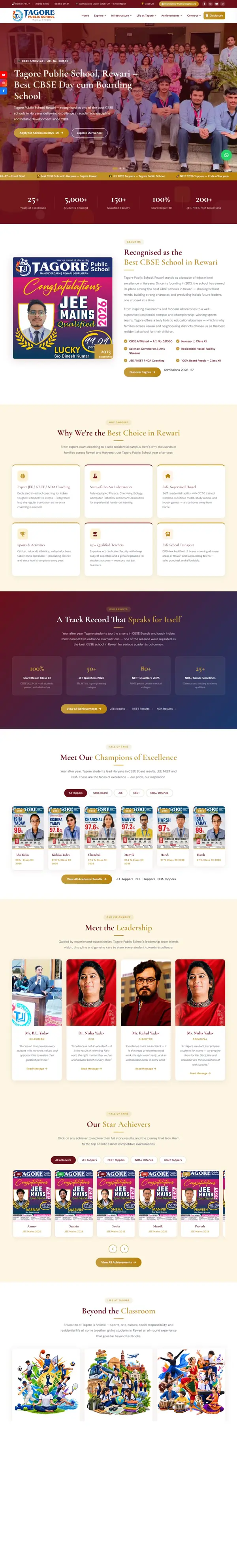 Homepage of Tagore Public School, Rewari