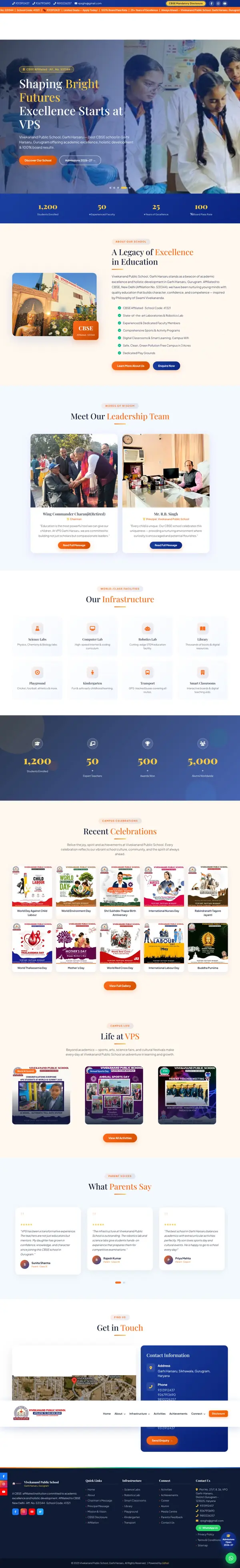 Homepage of Vivekanand Public School, Gurugram